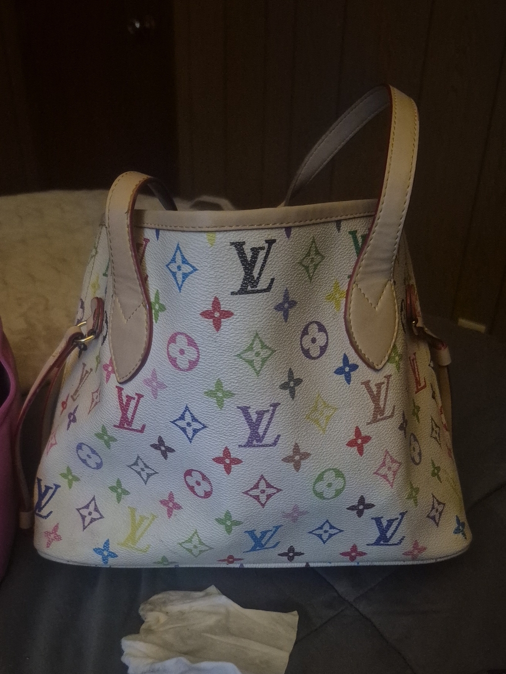 Louis Vuitton White Multicolor Monogram Shoulder Bag